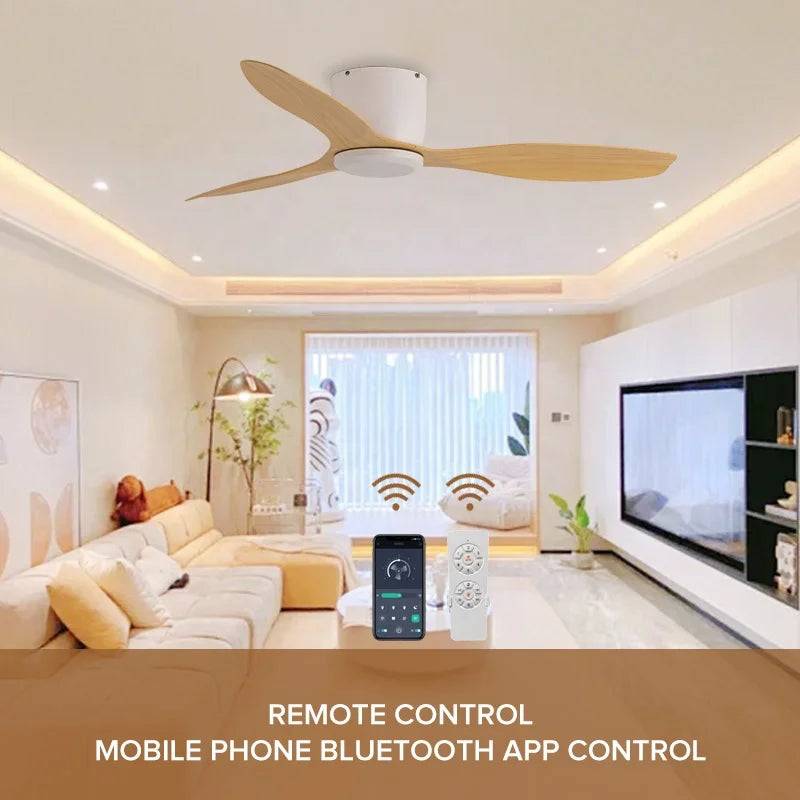 Fashion Design  Remote Control 52 Inch Three Blades Six Wind Speeds  Ceiling Fans