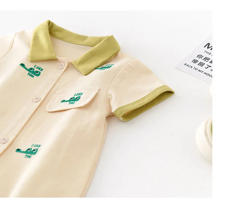 MILANCEL 2024 Baby Summer Clothes Crocodile Boys Romper Cotton Baby Boy Jumpsuit Newborn Clothing