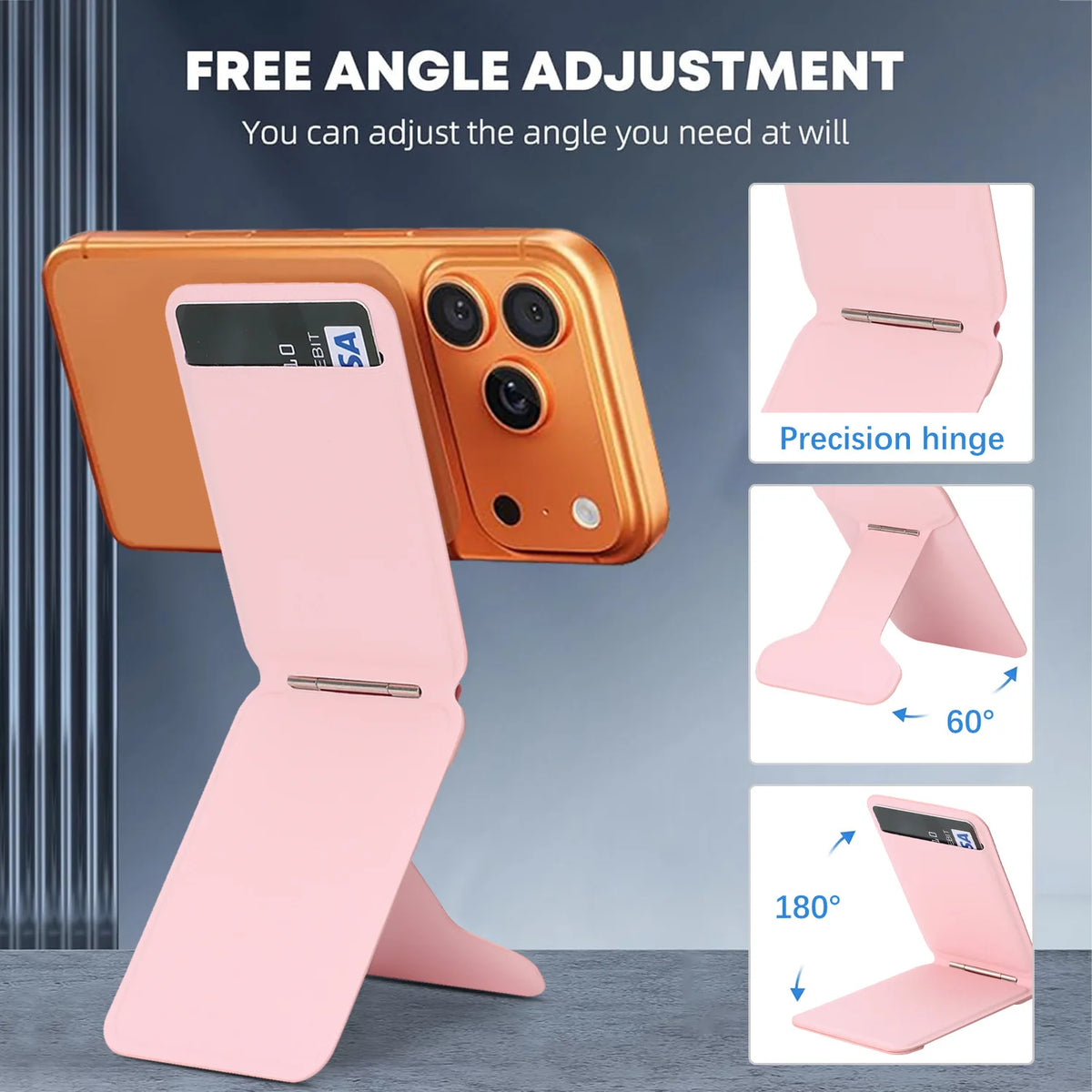 Functional Magnetic Card Holder Adjustable Stand Selfie Stick Compatible with MagSafe Card Holder