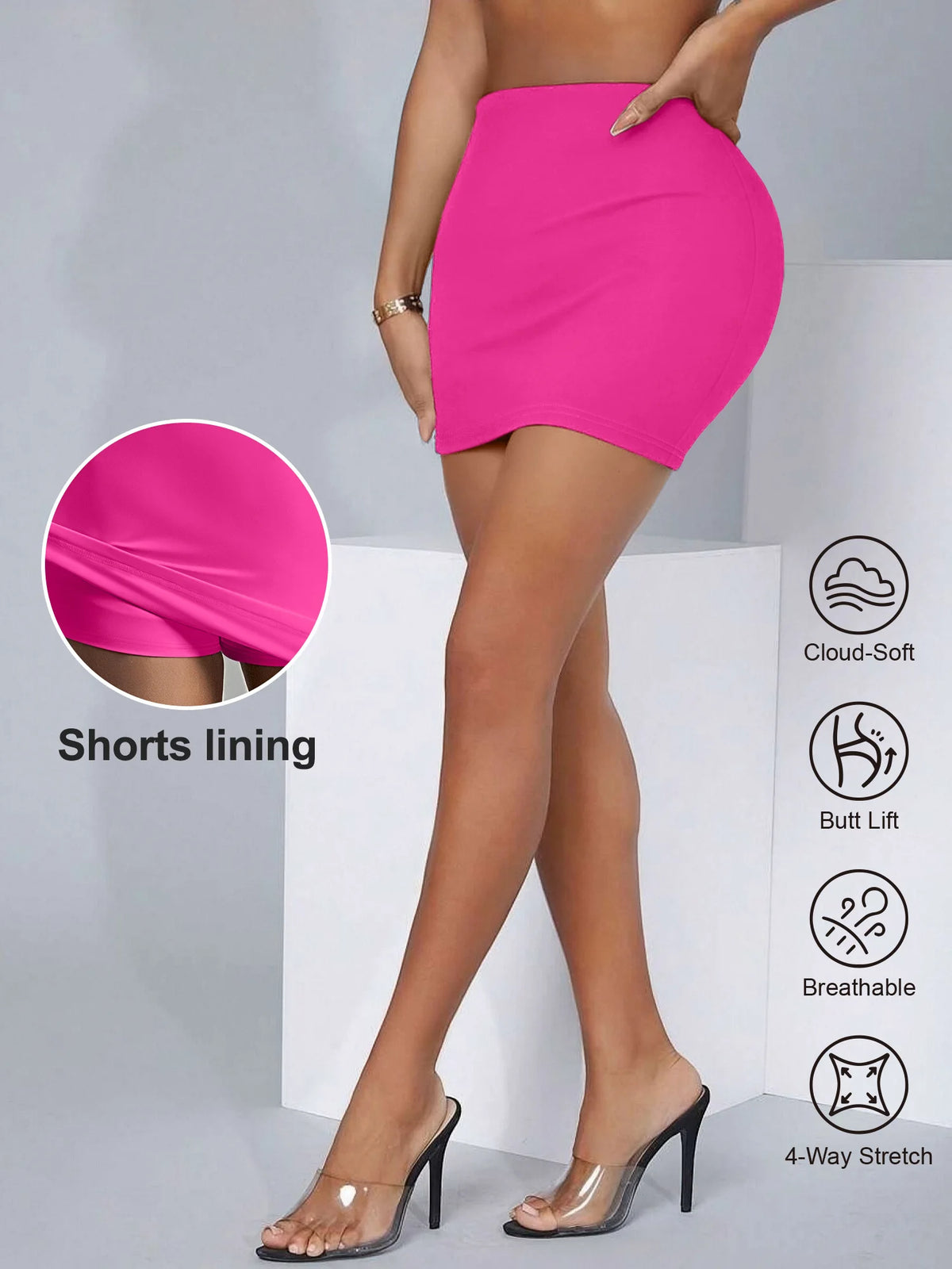 Multi Color Options High Waist Skort Women Slim Bodycon Mini Skirt Built-in Anti Exposure Safety Shorts