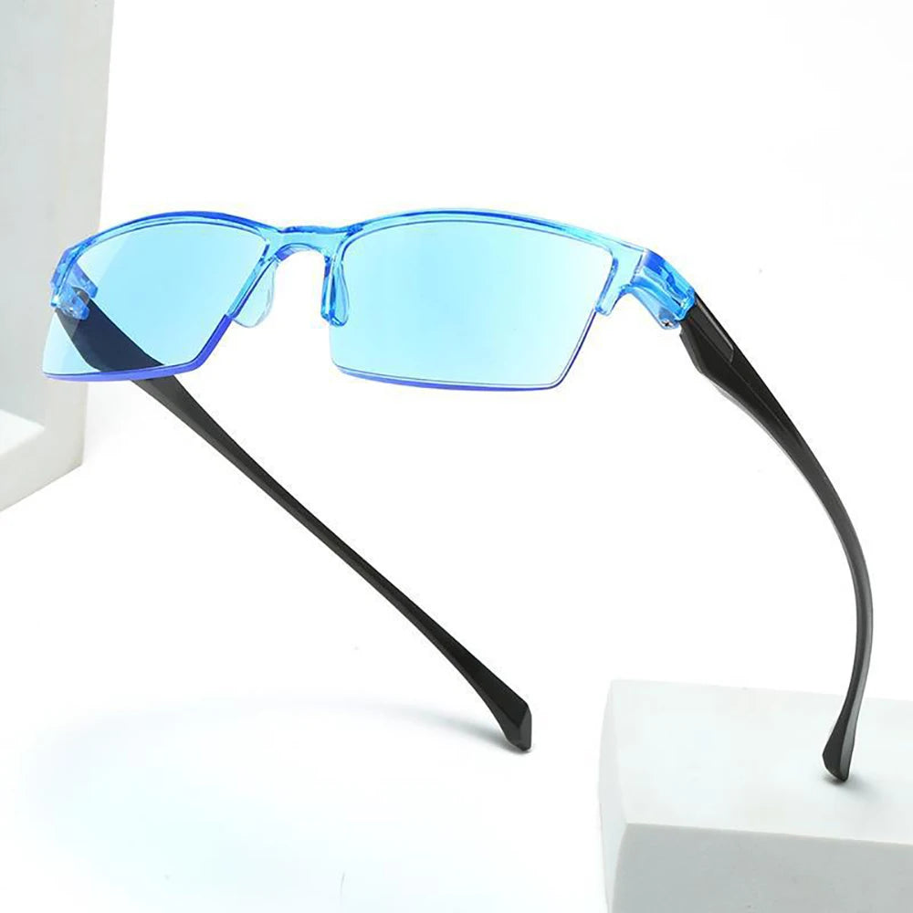 Intelligent Progressive Multifocal Reading Glasses Anti Blue Light Half Frame Spectacles Far Near Dual Use Presbyopic Glasses