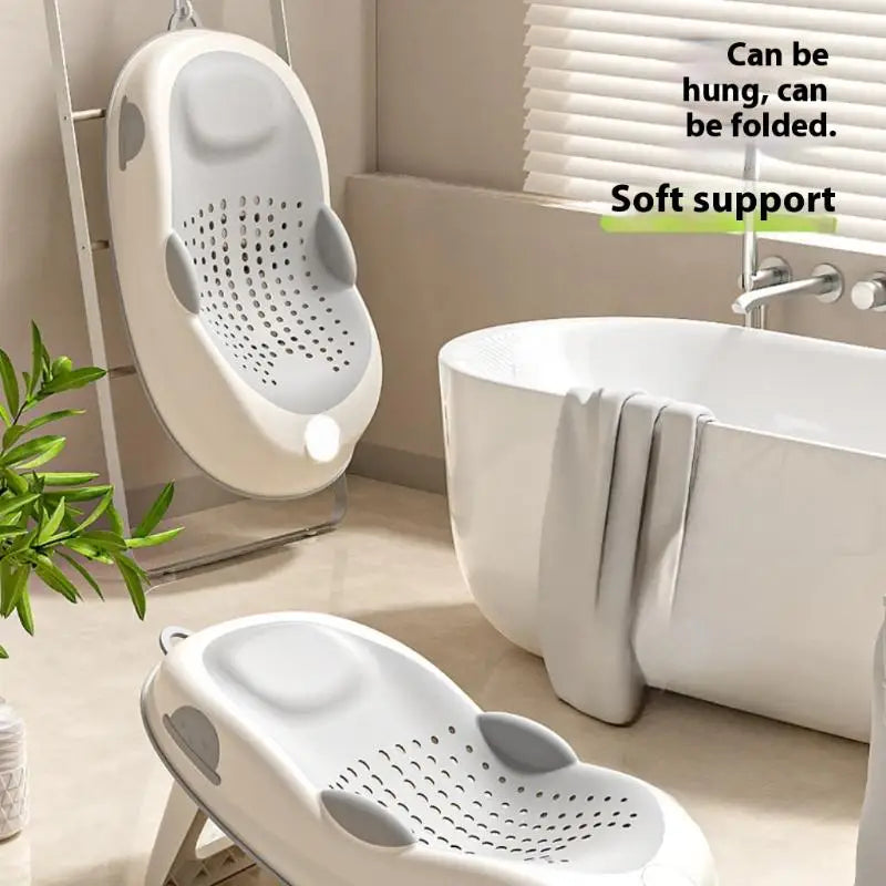 New 1Pcs Newborn Baby Bath Tub Foldable Rack, Shower Net Seat- Anti Slip Bathtubs Accessory for Infant Care