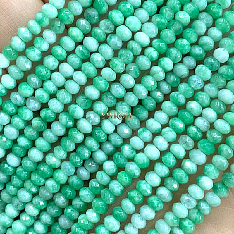 3x4mm Rondelle Faceted Natural Stone Chalcedony Tourmaline Color Loose Spacer Beads for Jewelry Making Diy Bracelet Accessories