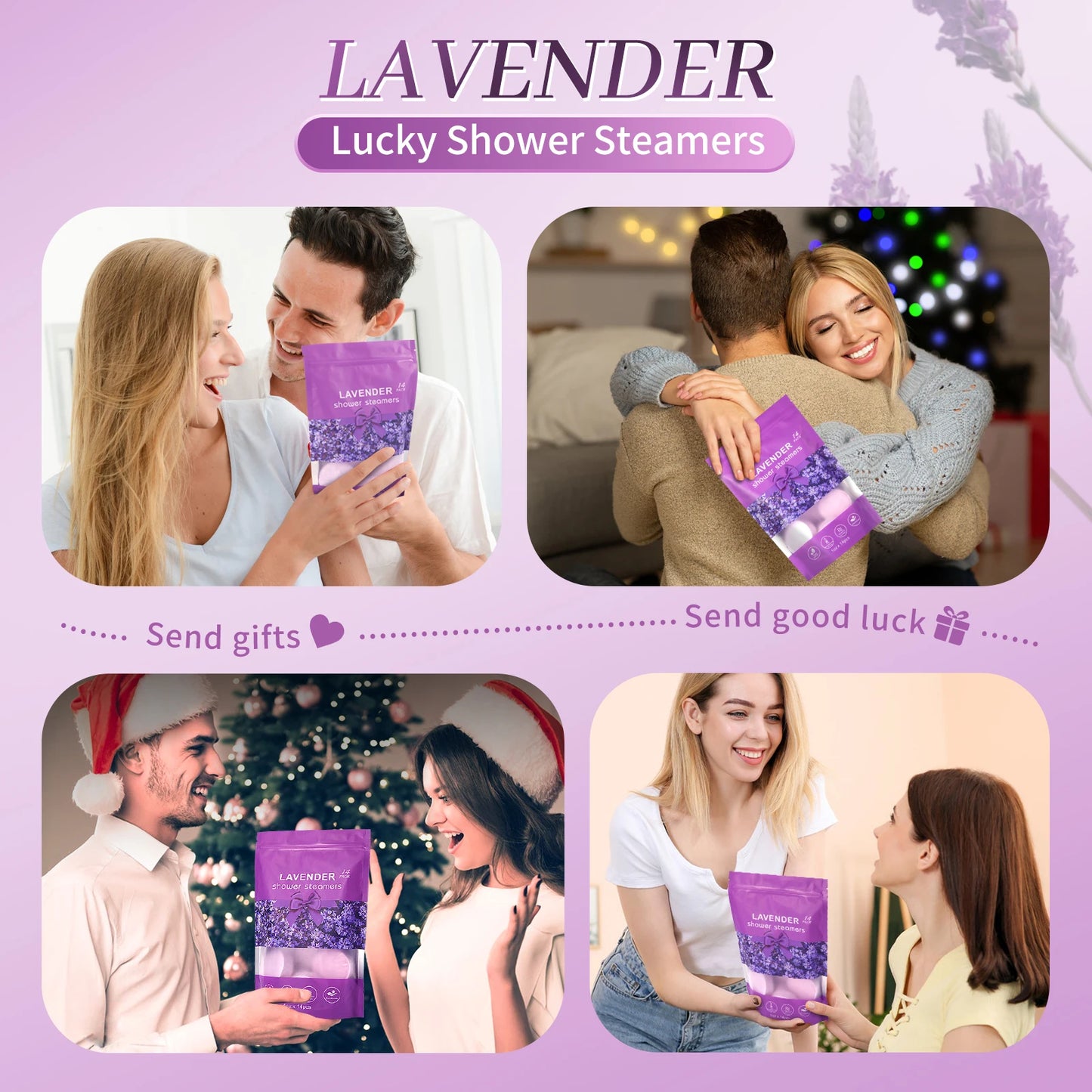 Lavender Shower Tablet Natural Essential Oil Shower Moisturizing Stress Relieving Bath Salt Tablets Suitable for Women and Men