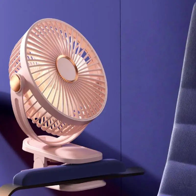 1 Set 720° Rotating Hanging Clip Fan Night Light Air Cooler USB Rechargeable Electric Fan Outdoor Camping Small Fans Ventilador