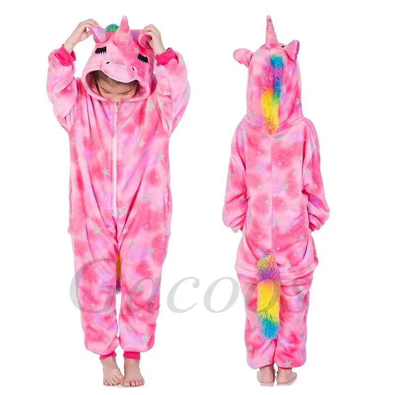 Kigurumi Onesie Kids Capybara Pajamas For Children Christmas Blanket Sleepers Baby Costume Winter Boy Girl Cat Jumspuit