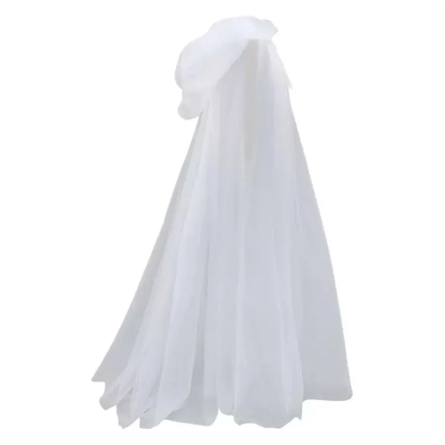 Halloween   cosplay - ghost costume with hooded cloak, death god witch net-like long dress, full-length performance outfit