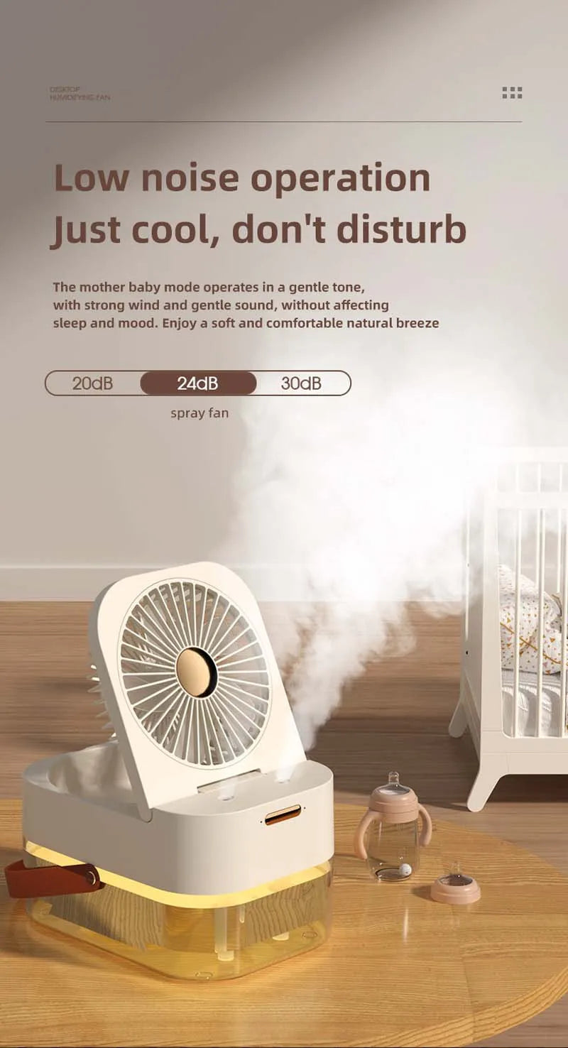 Mist Fan Summer Portable Air Conditioner Fan With Remote Controls Sleep Night Light 3 Speeds Aromatherapy Diffuser Humidifier