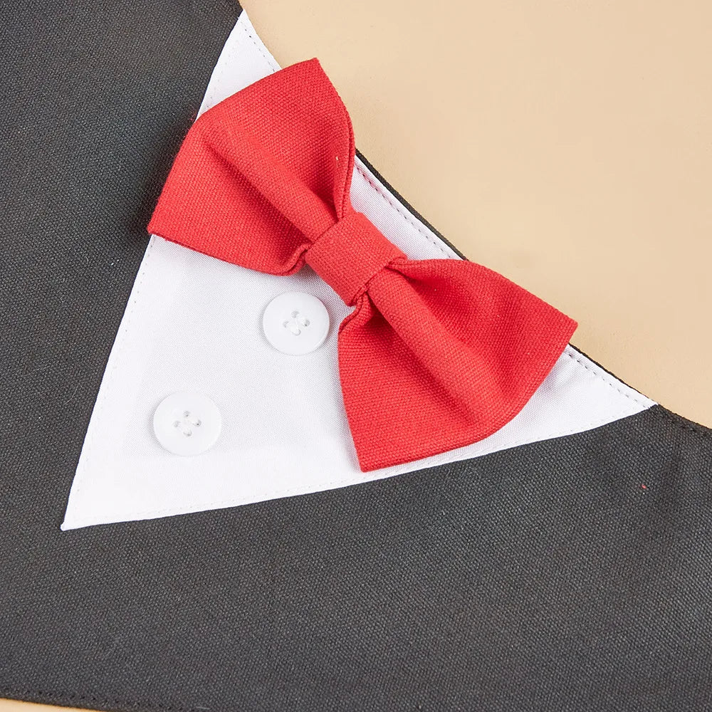 Sucado Handsome Wedding Pet Dog Bandana Elegant Suit Bowtie Luxury Triangular Scarf Collar Engagement Party Gifts Accessories