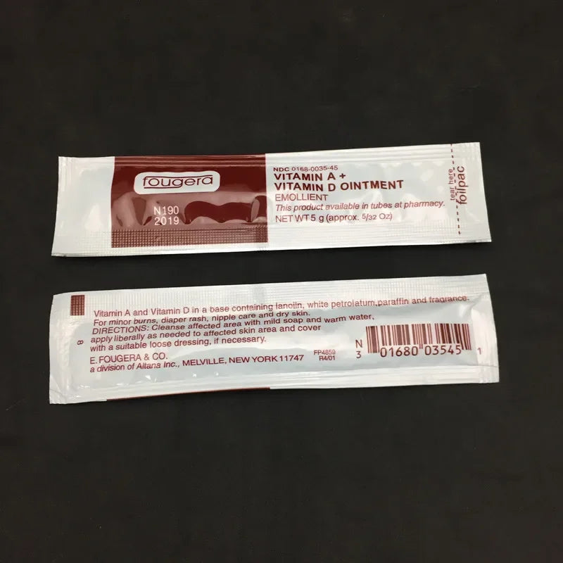 100Pcs Tattoo Aftercare Cream Fougera Vitamin Ointment Tattoo Care Supplies Recovery Cream Vitamin A&D Tattoo Repairing Cream