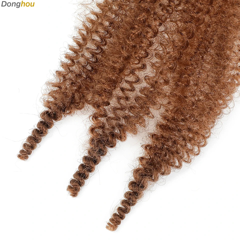 Donghou Ombre Blonde Ginger Afro Twist Hair 350 1B 30 27 613 Bug Colors Springy Twist Braiding Hair for Soft Locs Marley Braids