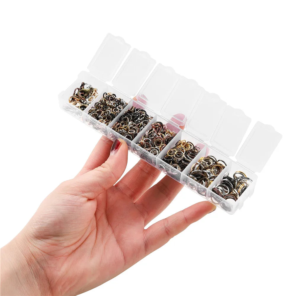 1353Pcs Open Jump Rings and Lobster Clasps Jewelry Findings Kit with Pliers for Jewelry Making Accessories Supplies