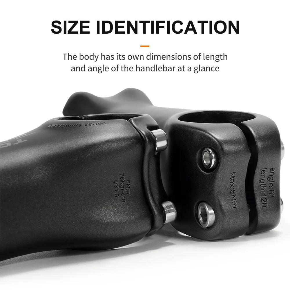 TOSEEK K04 Carbon Stem 6/17Degree Mountain Bike Stem 31.8mm Handlebar Stems 70/80/90/100/110/120/130mm Black Matt Bicycle Parts
