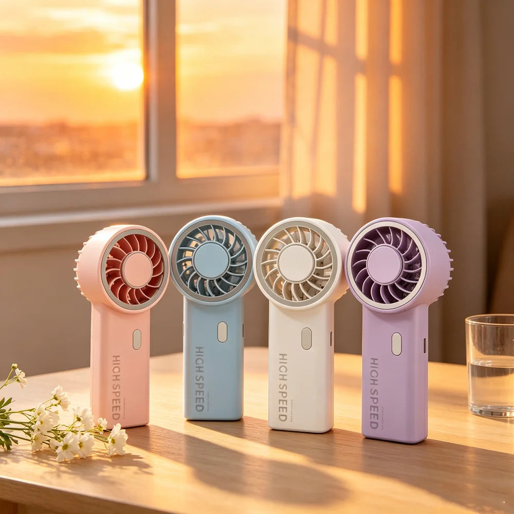 Mini Handheld Fan Portable Desktop Fan 3-speed Circulating Wind Speed Adjustment Type-C Charge Fans For Office Home