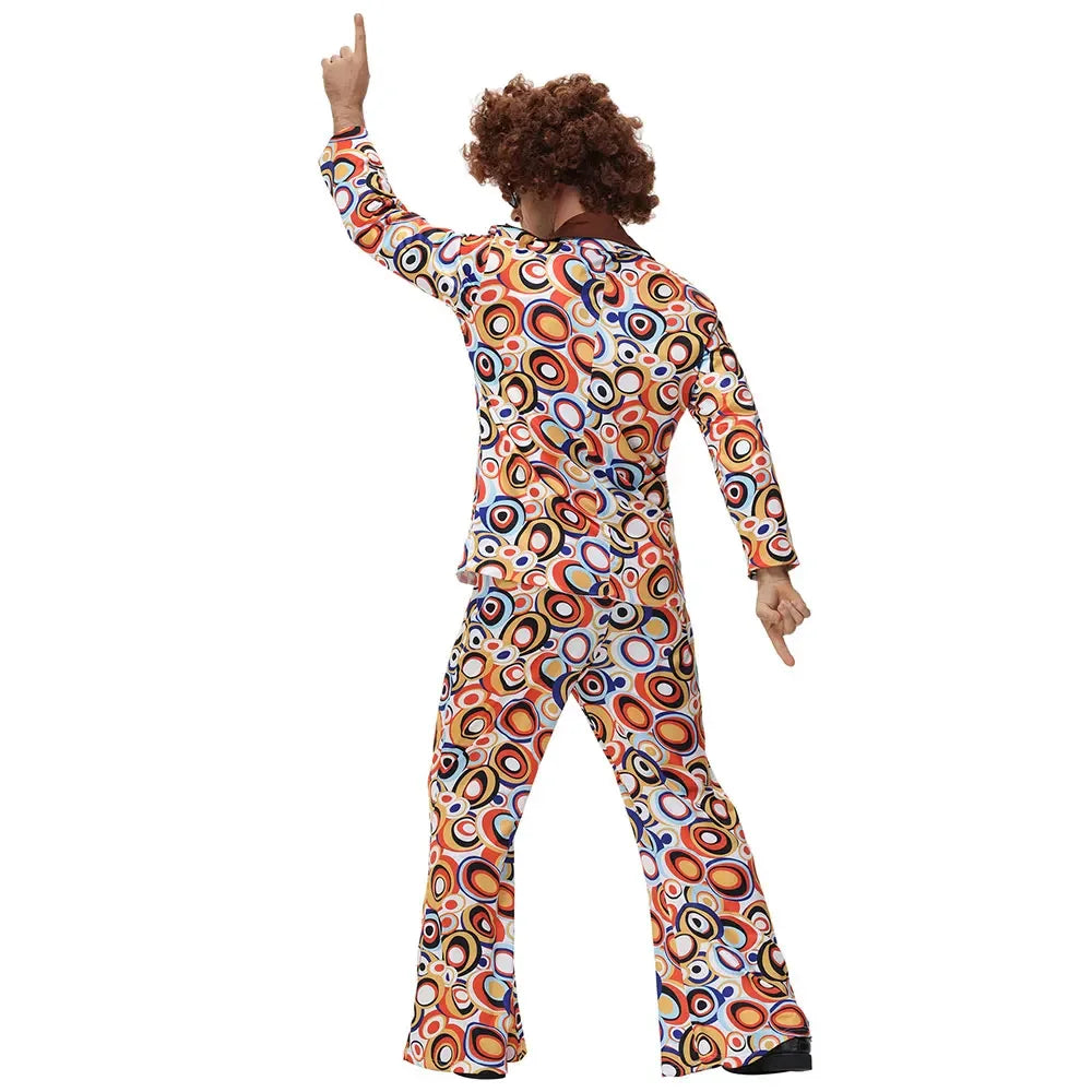 Halloween Party Disco Adult Couples Hippie Costumes Women Male 70s 80s Rock Disco Cosplay Outfits Dance Fantasia Costume