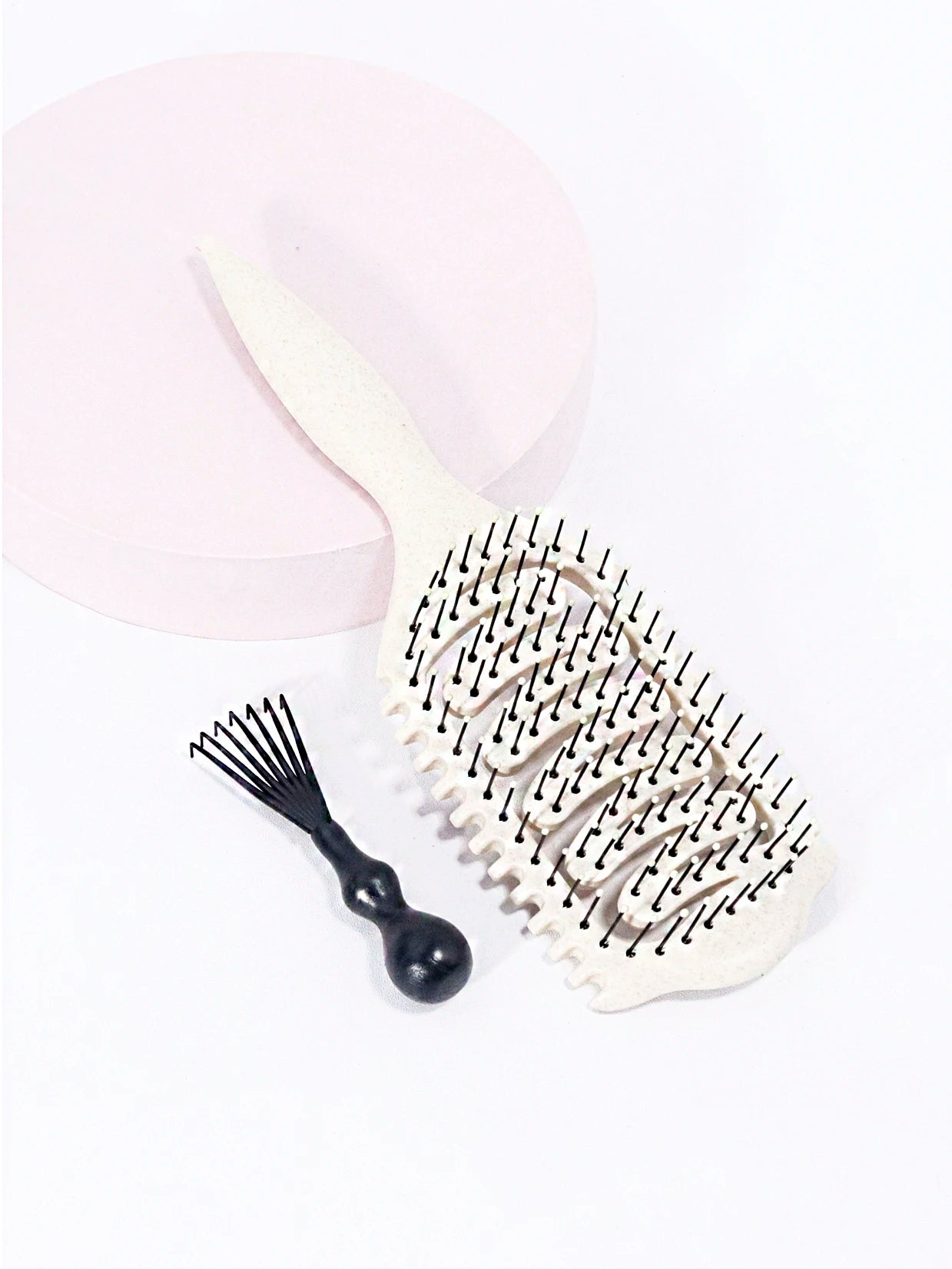 2-piece set of hair styling brushes with cleaning claws for creating voluminous curls Special for real hair wigs