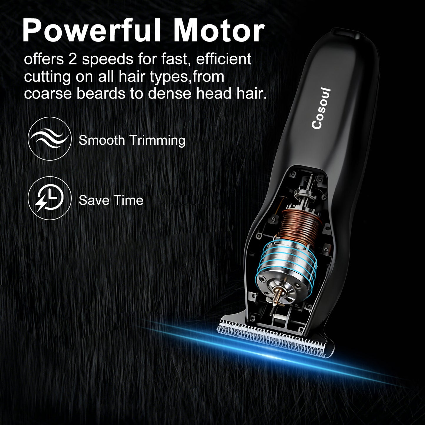 COSOUL Hair Trimmer Compact Beard Trimmer for Men Professional Hair Clipper Portable Mens Mustache Trimmer Face Bald Head Razor
