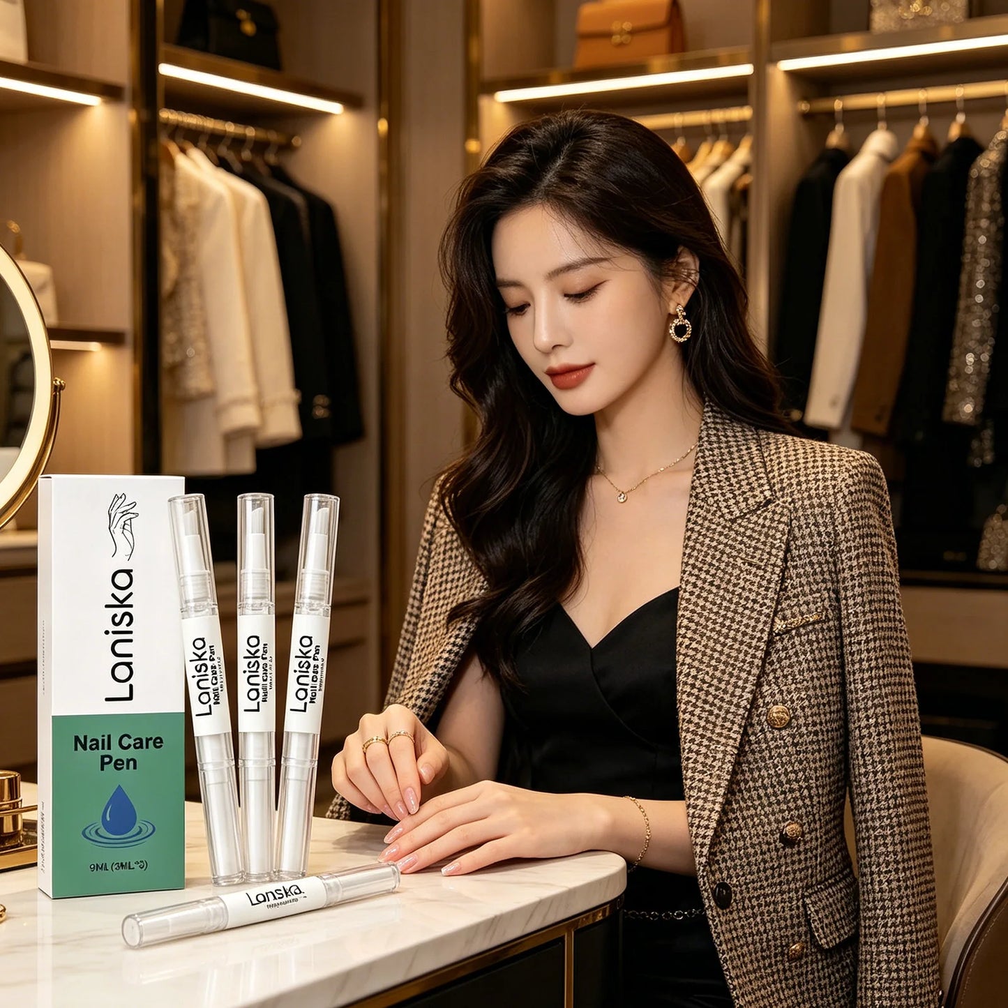 Laniska Nail Care Pen Cracked Nail Repair Cuticle Nail Strengthener and Growth Non-greasy Tea Tree Oil Nourishing Nail Oil Pen