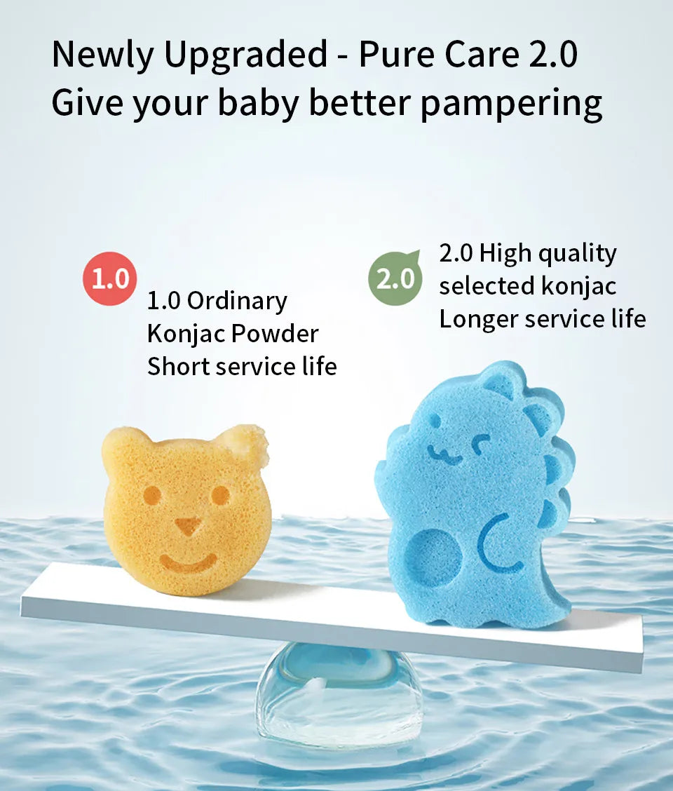 AIBEDILA Children's Bath Sponge Cute Baby Shower Sponge Cleanser Brush Soft Skin-friendly Bath Rubbing Kids Sponge Newborn