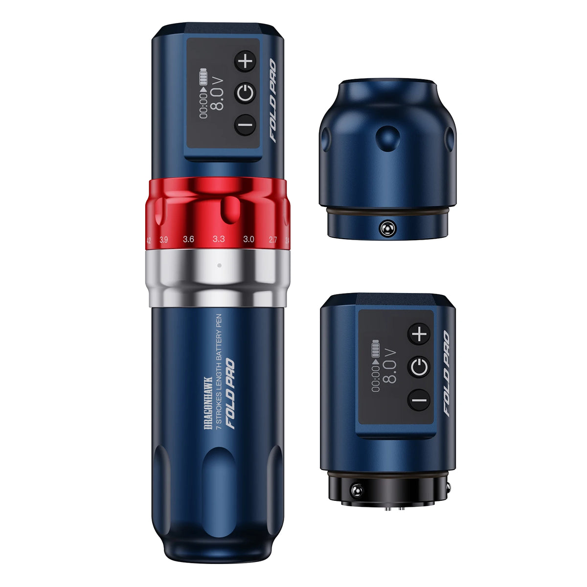 Dragonhawk Fold Pro Wireless Tattoo Machine Adjustable 7 Strokes Power By Mcore-c2 Low Vibration Silent Stable for Beginners