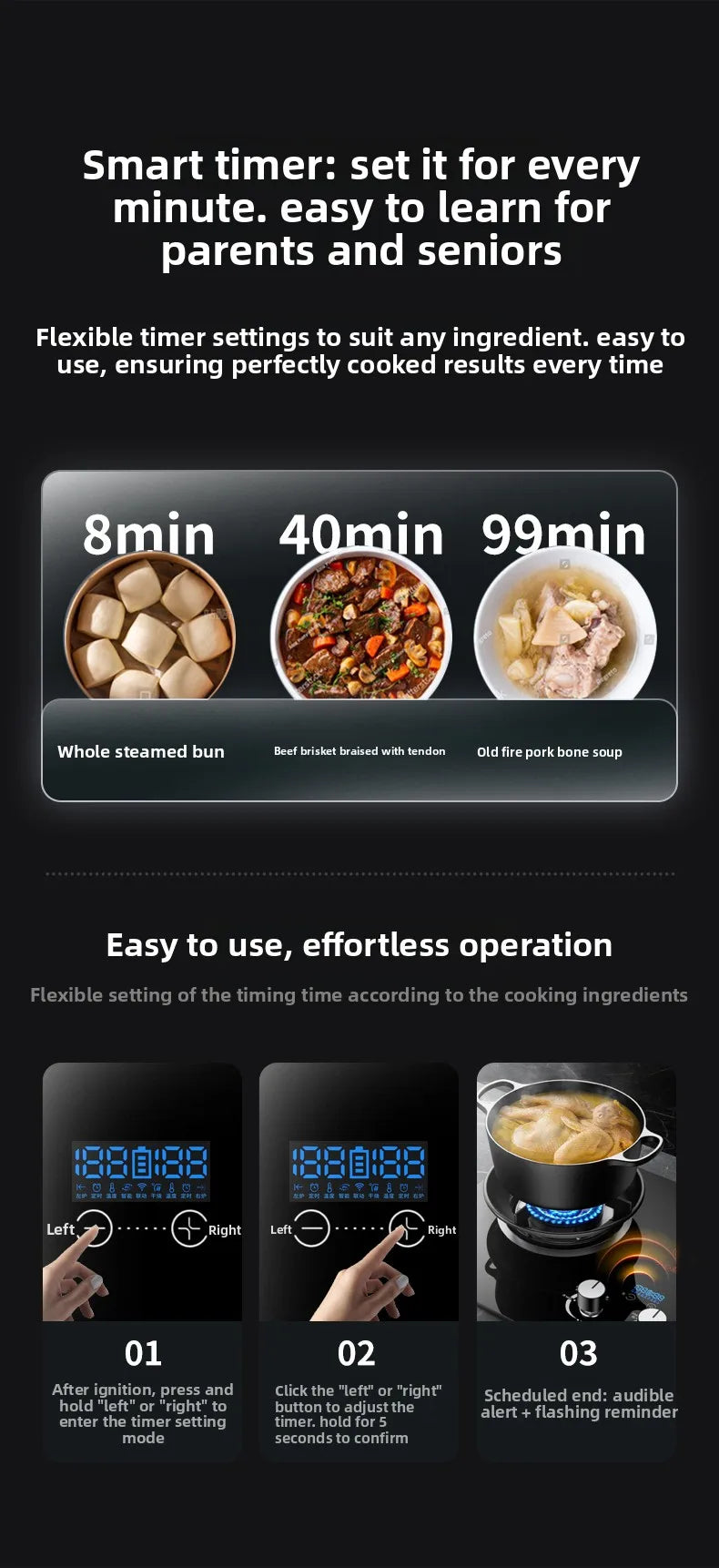 Gas stove, double burner, household LPG tabletop/natural gas stove, high-power built-in gas stove