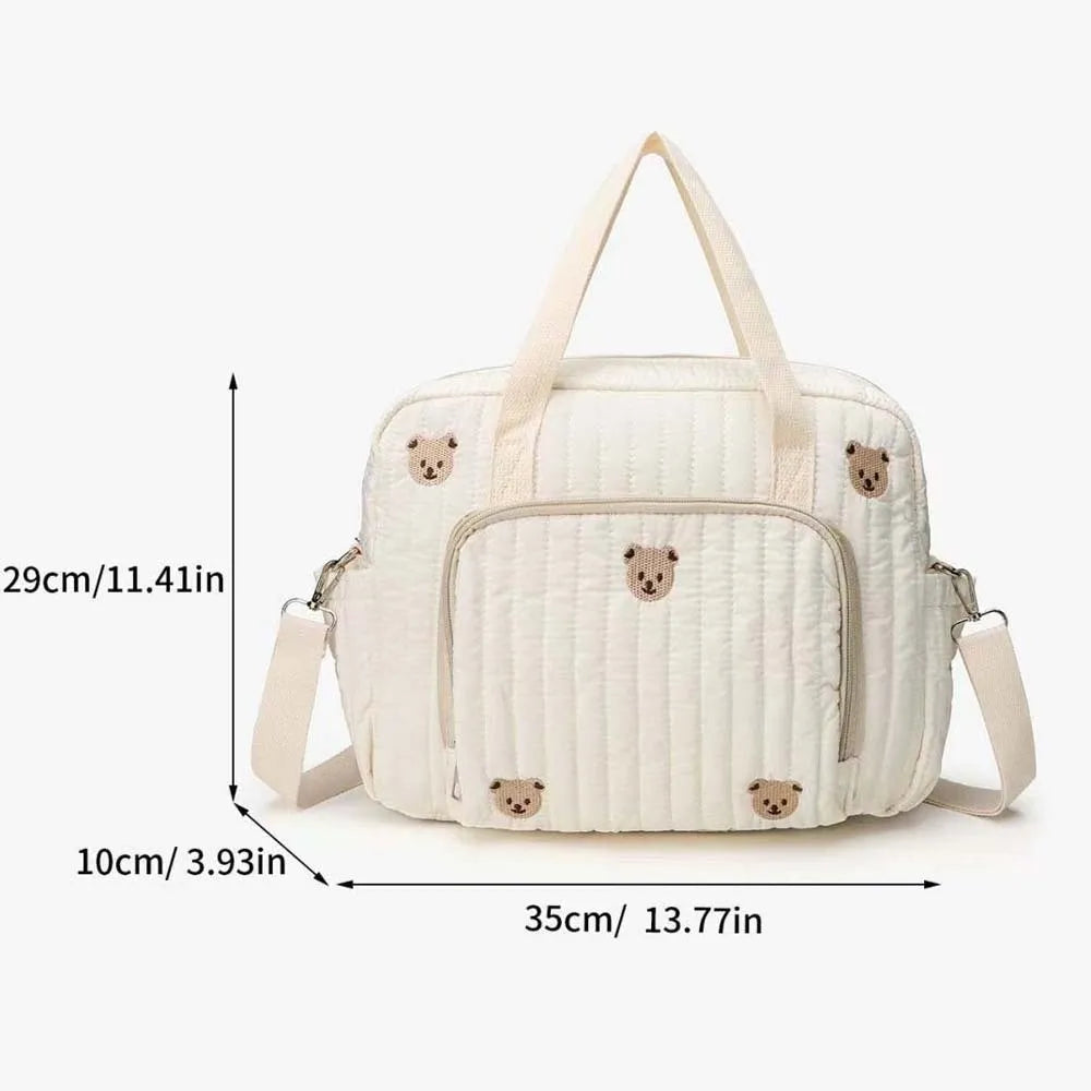 Cartoon Diaper Organizer Lightweight Large Capacity Mommy Shoulder Bag Soft-touch Foldable Stroller Hanging Pack Hospital Stay