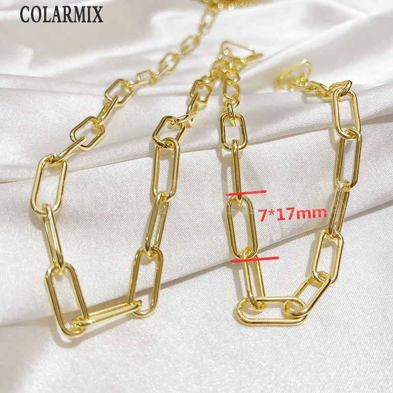 5Meters Hotsell Chunky Chains gold Metallic Fashion Jewelry gift Hip pop Necklace Fashion Jewelry