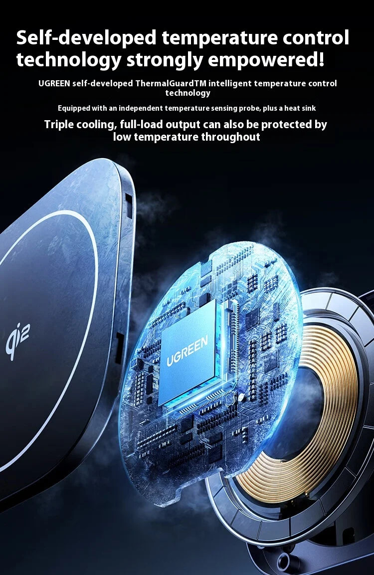 UGREEN Qi2 25W Magnetic Wireless Charger Stand Magsafe Fast Charger 2-in-1 Charging Stand For iPhone 16Pro 15 Pro Max/AirPods