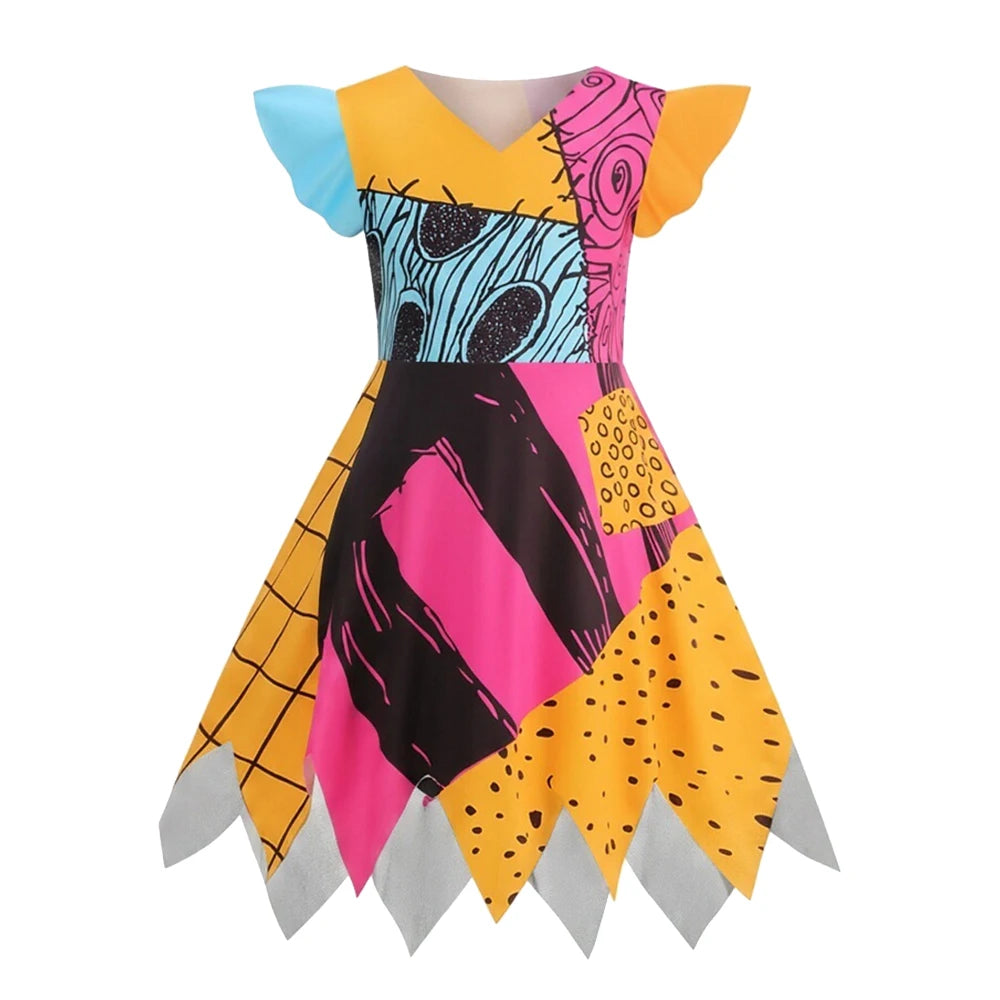 Halloween Cosplay Party Girls Pumpkin Costumes Witch Dress Kids Carnival Costume Vestidos Party Cosplay Dress