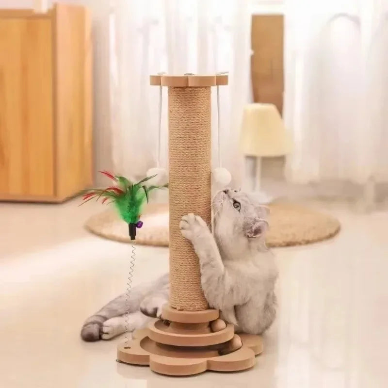 Cat Scratch Pole Sisal Cats Scratcher Turntable Cat tree Toy Grab Column Pet Supplies Climbing Frame Cats Scratch Boards