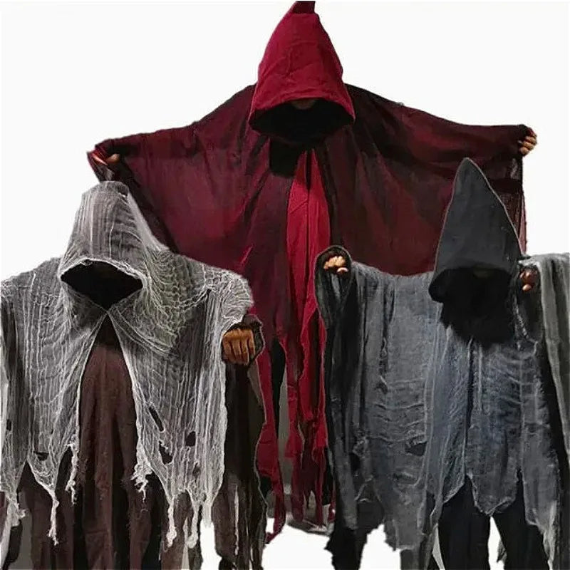 Halloween Ghost Dementor Cosplay Costume Adult Gothic Horror Zombie Tattered Hooded Capes Unisex Party Cosplays Cloaks New 2026