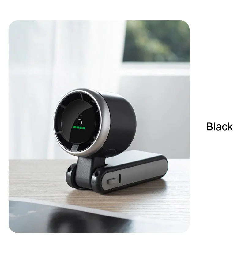 Portable Handheld Electric Fan 5 Speeds Adjustable Turbo 3600MAH Battery Fans LED Display Rechargeable Ice Cooling Personal Fan