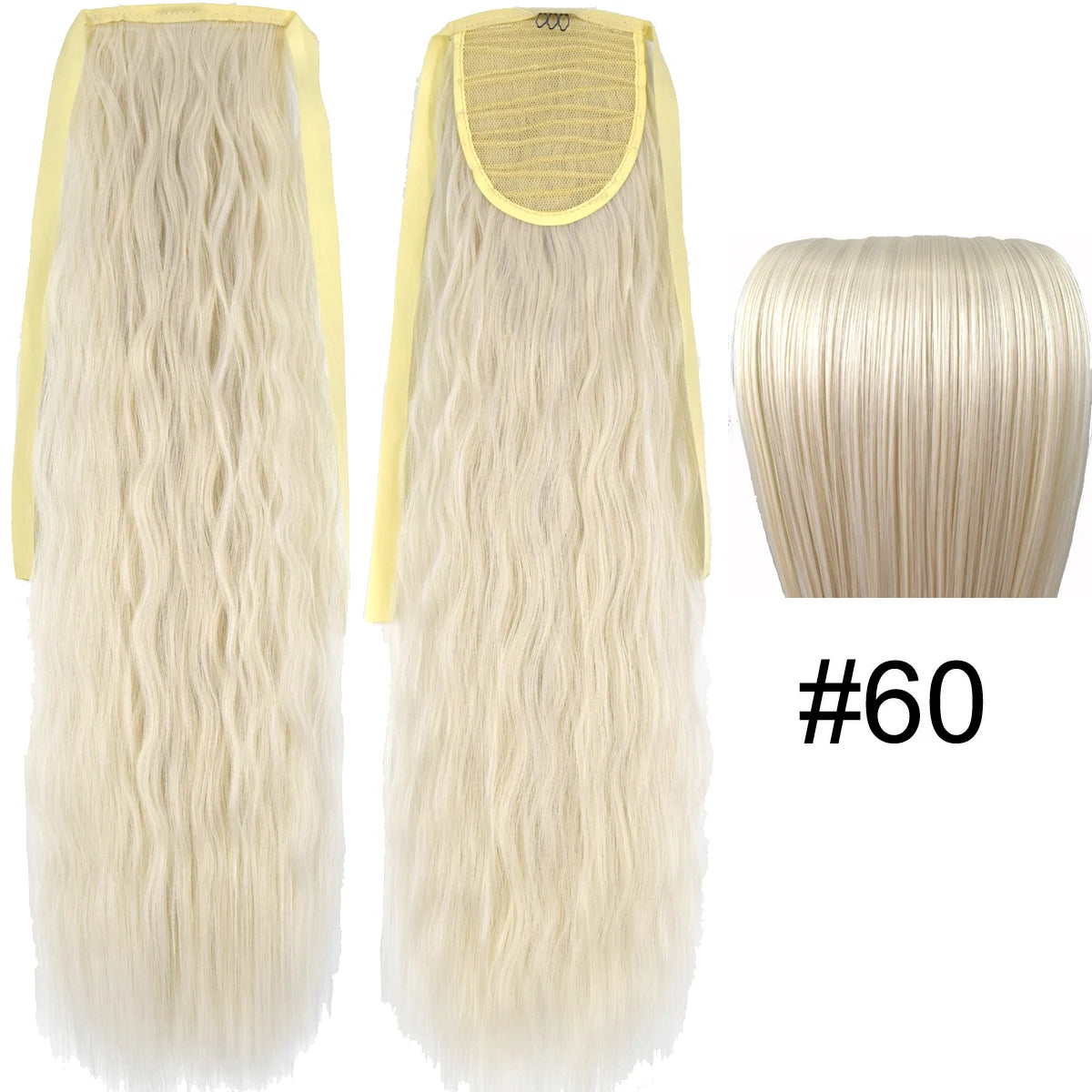 TOPREETY Synthetic Fiber Heat Resistant Kinky Ribbon Ponytail Extensions 3007