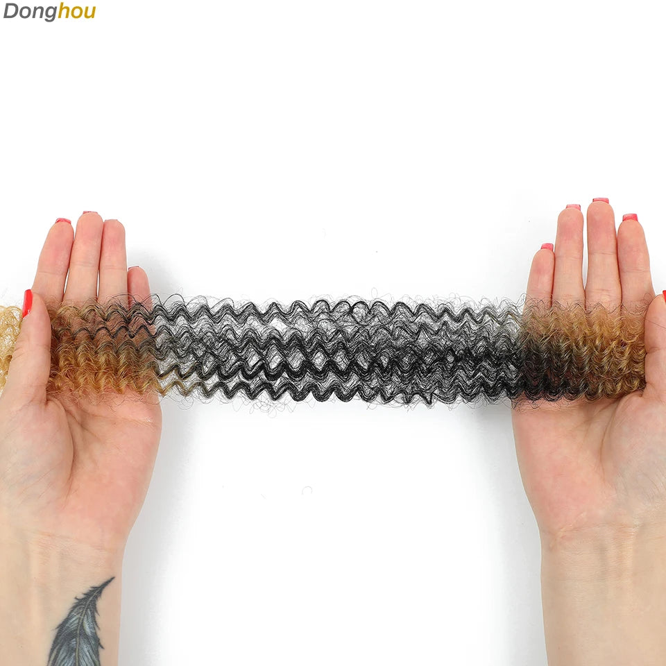 Donghou Ombre Blonde Ginger Afro Twist Hair 350 1B 30 27 613 Bug Colors Springy Twist Braiding Hair for Soft Locs Marley Braids