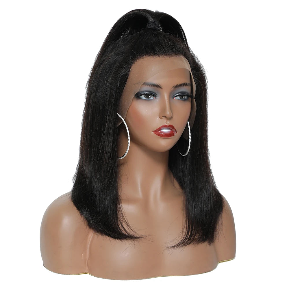 Bob Wig Human Hair 13x4 Lace Frontal Short Straight Lace Front Bob Wig For Black Women Human Hair Natural Color Wigs Pre Plucked