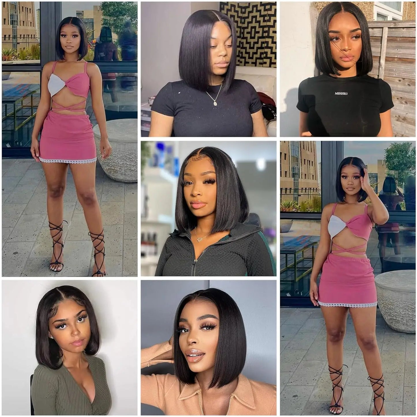 2026 New Wear And Go Glueless Wigs Human Hair Bob Straight Front Wigs Human Hair Upgraded No Glue Front Wigs For Women
