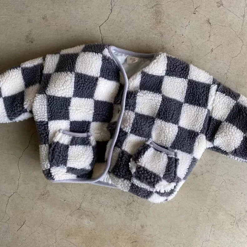 2024 Autumn Winter Plush Baby Coats Baby Thicken Lamb Plush Cotton Jacket For BoysGirls Outdoor Windproof Baby Winter Clothes