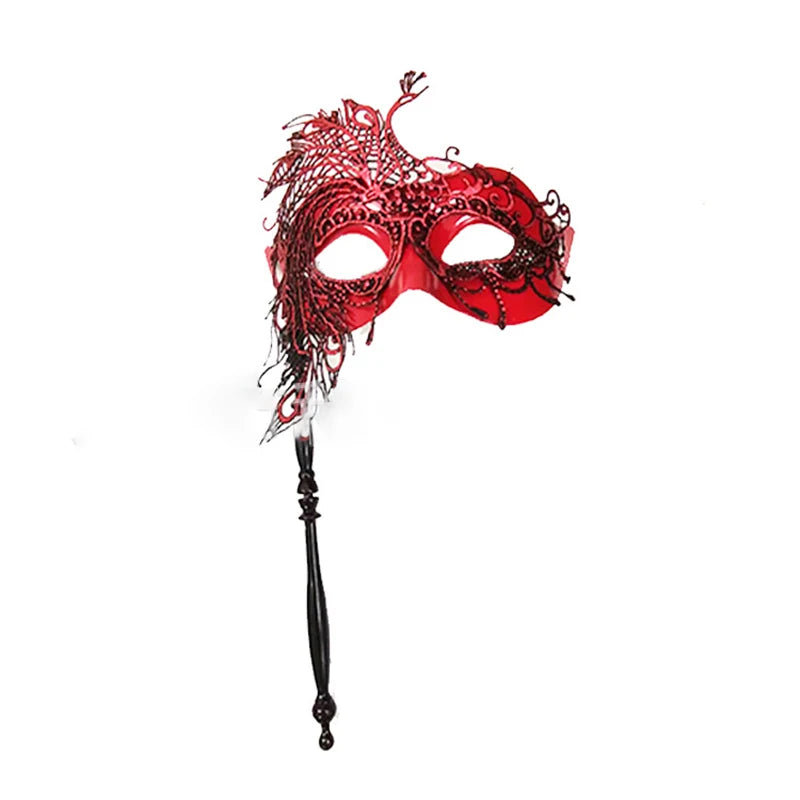 Halloween Costume Masks For Women Plastic Halloween Party Accessories For Women Masquerade Ball Masks With Stick For Masquerade
