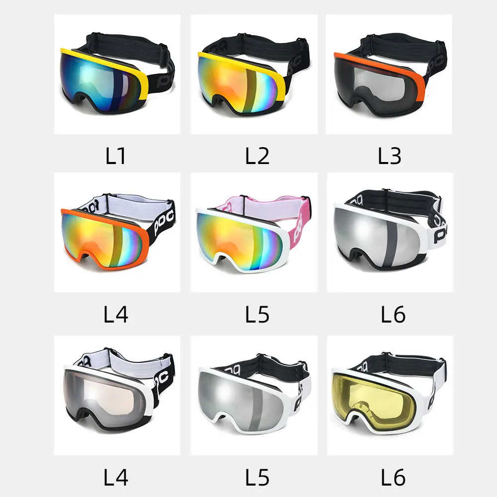 Snow Ski Goggles Snowboarding Skiing Mask for Men Women Anti-Fog Lens Kit UV400 Protection Snowmobile Glasses Motorcycle