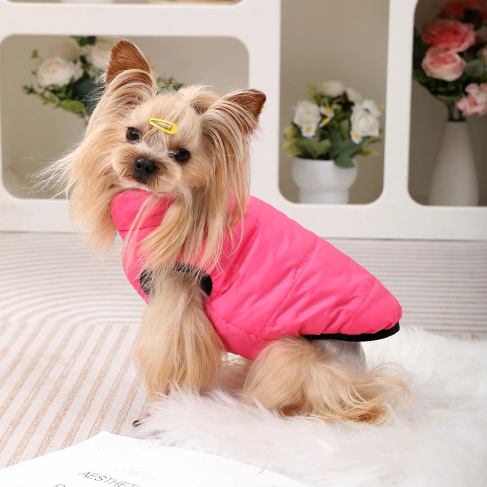 Cozy Pet Clothes Reversible Dogs Vest For Small Medium Dog Cat Winter Windproof Puppy Button Jacket Coat Yorkie Schnauzer Outfit