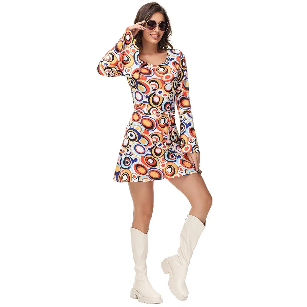 Halloween Party Disco Adult Couples Hippie Costumes Women Male 70s 80s Rock Disco Cosplay Outfits Dance Fantasia Costume