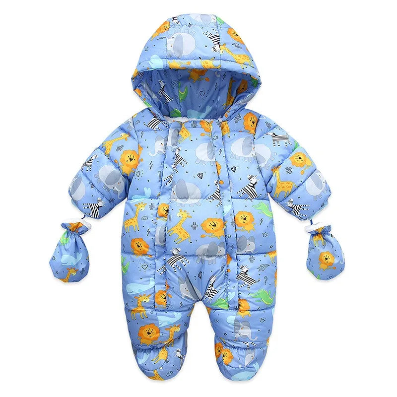 Ircomll Hight Quality Newborn Baby Winter Clothes Snowsuit Warm Fleece Hooded Romper Cartoon Lion Jumpsuit Toddler Kid Outfits