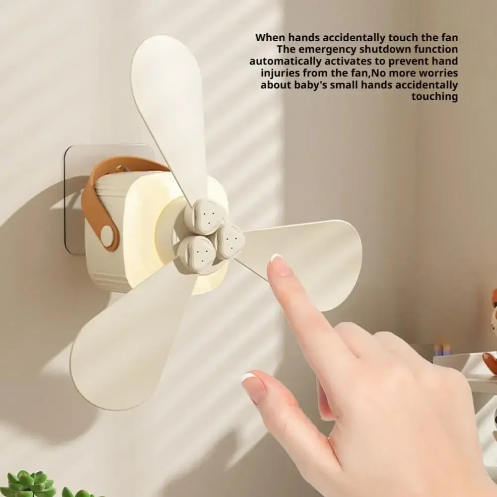Portable Ceiling Fan with Remote & 3600mAh Battery – 3-Speed, 8-12H Runtime, Night Light for Camping & Outdoor
