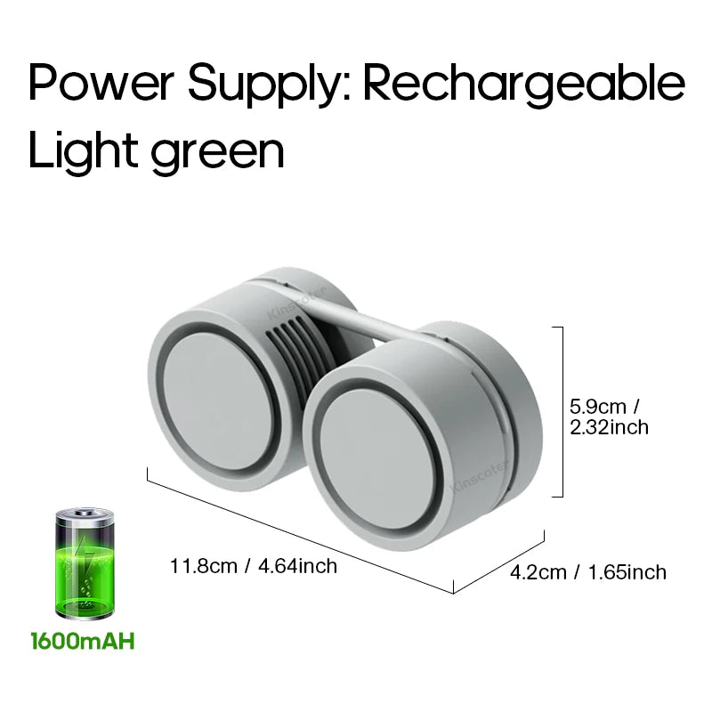 New Portable Neck Fan, Foldable Mini USB Fan, Rechargeable 1600mah Cooling Wind Fans, Personal Silent Neckfan For Sports