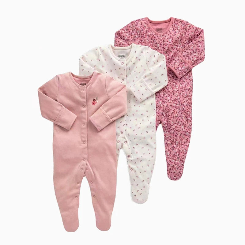 3Pcs Brand Newborn Baby Clothes Set Infant Boys Girls Romper Cotton Long Sleeve Pajamas Jumpsuit Toddler Outfits