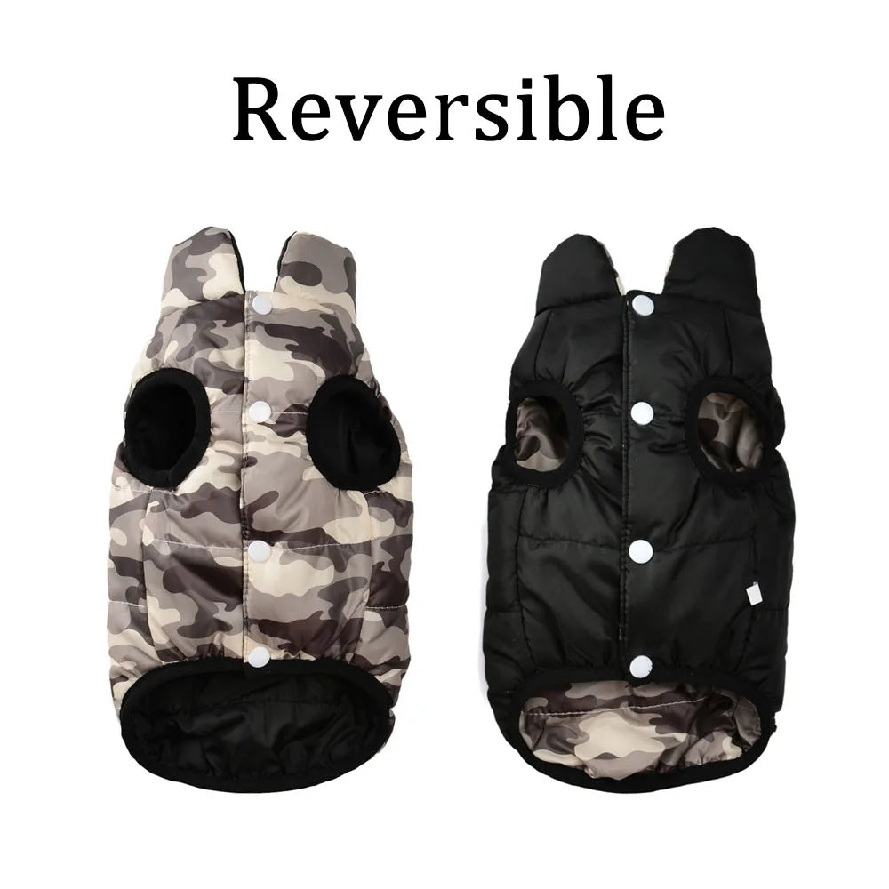 Cozy Pet Clothes Reversible Dogs Vest For Small Medium Dog Cat Winter Windproof Puppy Button Jacket Coat Yorkie Schnauzer Outfit