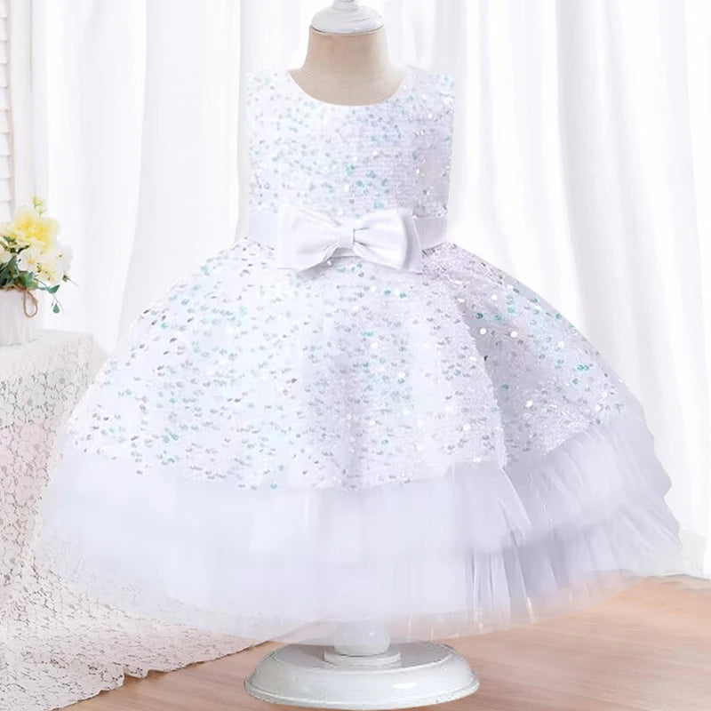 NEW Baby Dress Lace Flower Christening Baptism Clothes Newborn Kids Girls First Years Birthday Princess Infant Party Costume