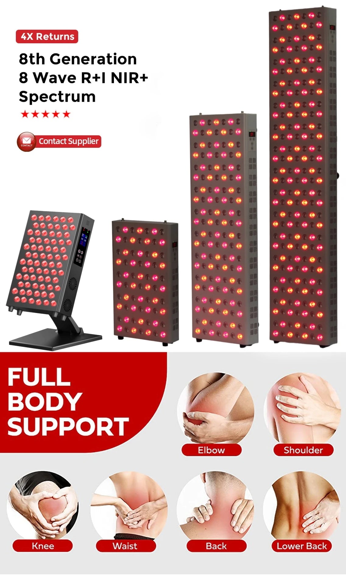660nm 850nm Dual Chips Timing Led Red Light Therapy Panel Lamp Near Infrared Therapy Light LED Beauty Devices for Face and Body