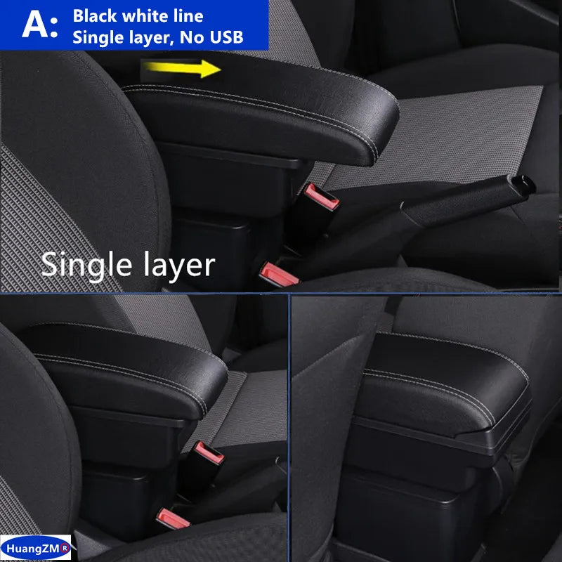 For Fiat Panda II 2 Armrest Box Arm Elbow Rest Center Console Storage box USB Port Interior Dedicated Retrofit Car Accessories