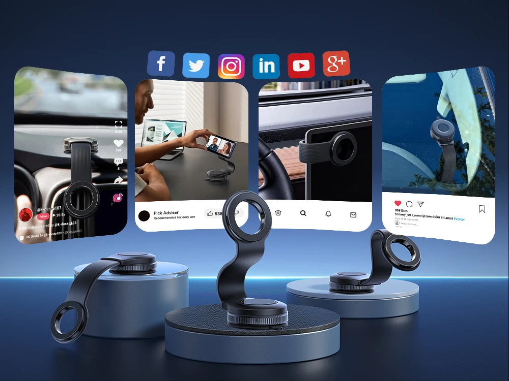 oyroom Car Magnetic Phone Mount Holder Flexible Memory Alloy Suction Cup Mobile Phone Stand Suitable for Instrument Panel ZS518